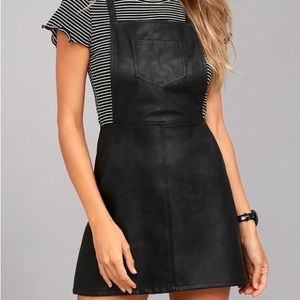 Faux leather overallxdress.
